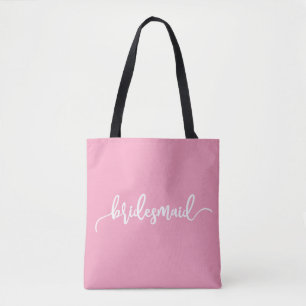 Elegant Bridesmaid Bröllop Calligraphy   Tote Bag Tygkasse