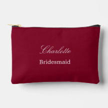 Elegant Bridesmaid Burgundy Suppory Pouch
