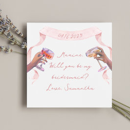 Elegant Bridesmaid Frieri handskrivet skydd Inbjudningar