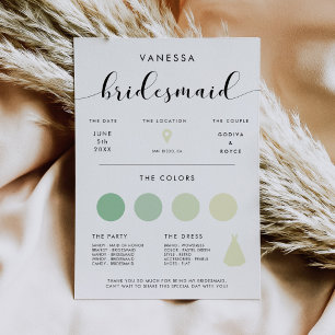 Elegant Bridesmaid-informationskort Inbjudningar
