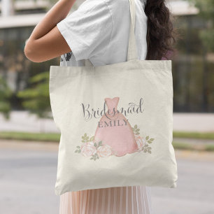 Elegant Bridesmaid Minimalist  Rosa Blommigt Tygkasse