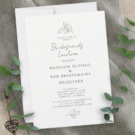 Elegant Bridesmaids Luncheon Lövs Black & White Inbjudningar