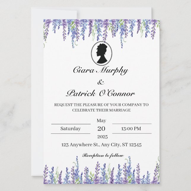 Elegant Bridgerton Wedding Invitation Inbjudningar (Framsida)
