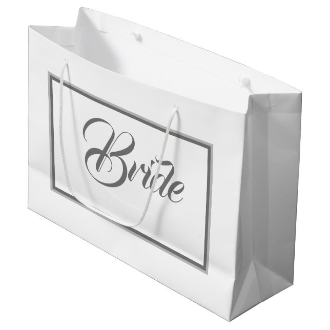 Elegant Bried in White och Grått Large Gift Bag (Framsidan Vinklad)