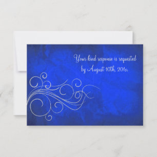Elegant Bright Blue Silver Bröllop OSA Kort