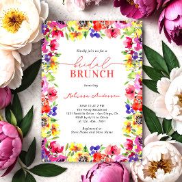 Elegant Bright Flowers Möhippa Brunch Inbjudningar