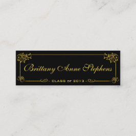Elegant Bright Guld Studenten Namn-kort, sätt in