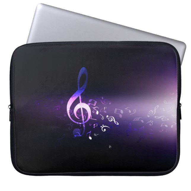 Elegant Bright Lila Musik noter Background Laptop Fodral (Framsidan)