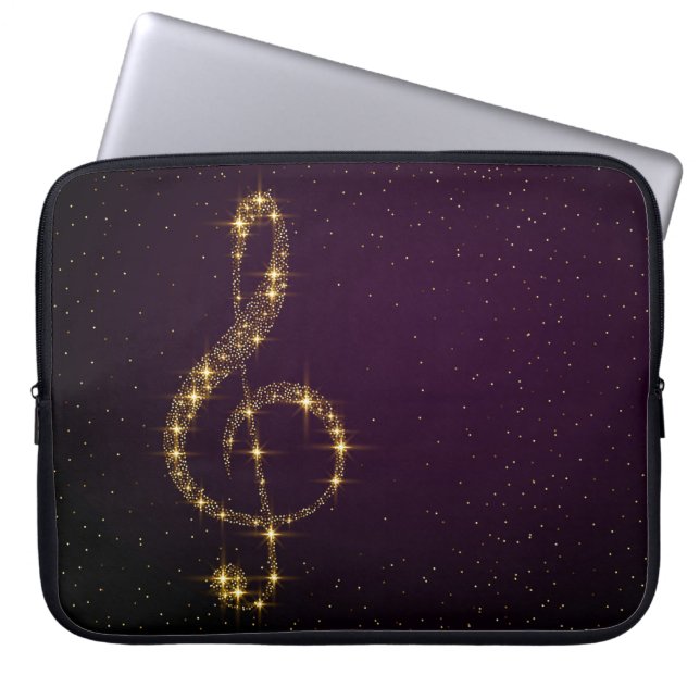 Elegant Bright Music Note Struktur Laptop sleeve (Framsidan)
