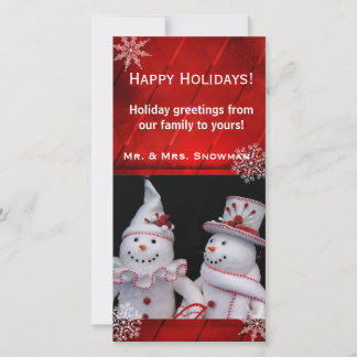 Elegant Bright Red Helgdag Photo Card-mall Julkort
