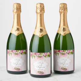 Elegant Bright Rosa Blommigt Bröllop