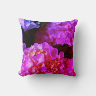 Elegant bright rosa blommigt Fuchsia Rosa Hydrange Kudde