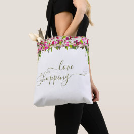 Elegant Bright Rosa Blommigt minimalist Tygkasse