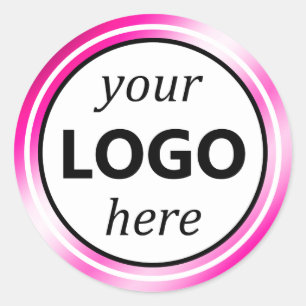 Elegant Bright Rosa Färg Gradition din Logotyp här Runt Klistermärke