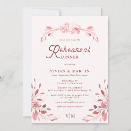Elegant Bristfällig Sakura Rosa Rehearsal Middag Inbjudningar