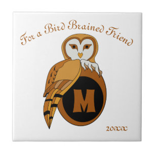 Elegant British Barn Uggla Monogram Kakelplatta