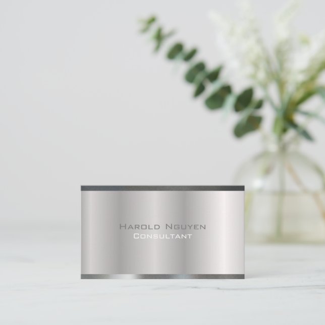 Elegant Brödsel Metall Metallisk rostfritt alumini Visitkort (Stående Fram)