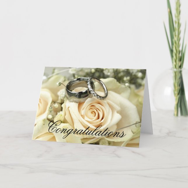Elegant bröllack Congratulations Card Kort (Framsida)