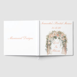 Elegant bröllagsgästbok med blommande päron gästböcker