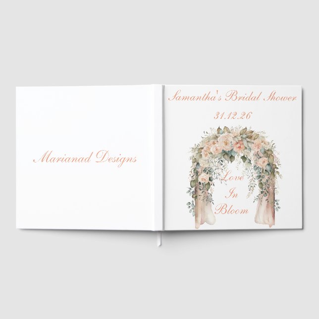 Elegant bröllagsgästbok med blommande päron gästböcker (Full)