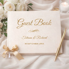 Elegant bröllagsgästbok med guldsnitt gästböcker