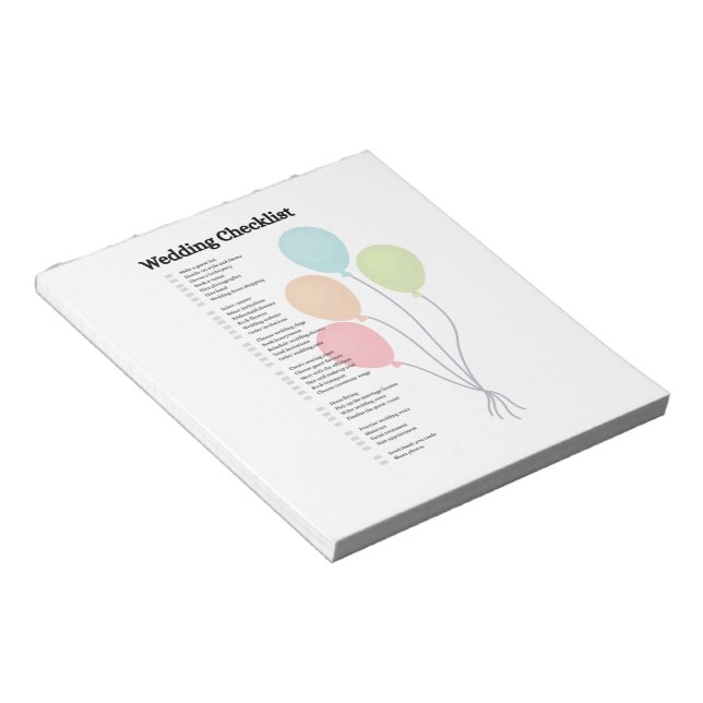 Elegant bröllockskontrollnotisblock anteckningsblock (Vinklad)