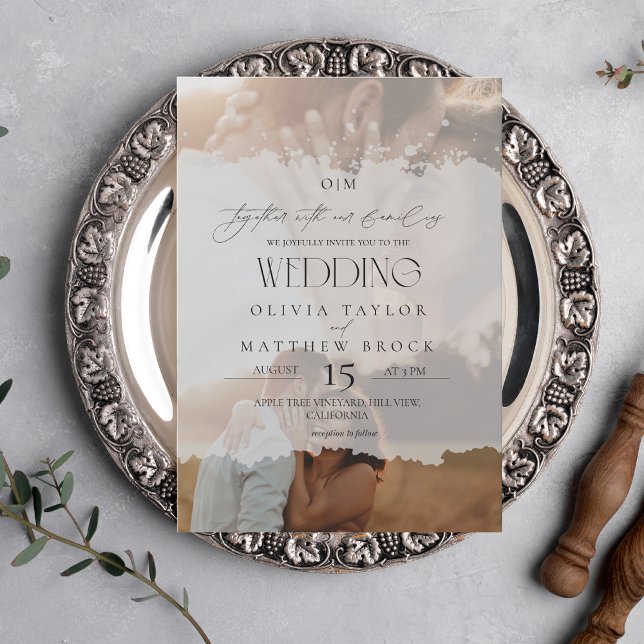 Elegant bröllop 2-foto inbjudningar (Skapare uppladdad)