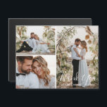 elegant bröllop 3-fotokollage tack för magnet<br><div class="desc">foton från freepik.com elegant,  det moderna skriptet bröllop tre fotosamlingar tack vare magnetkortet</div>