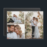 elegant bröllop 3-fotokollage tack för magnet<br><div class="desc">foton från freepik.com elegant,  det moderna skriptet bröllop tre fotosamlingar tack vare magnetkortet</div>