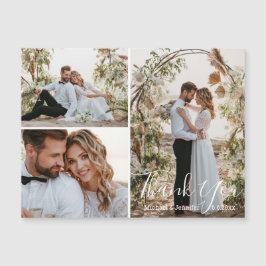 elegant bröllop 3-fotokollage tack för magnet