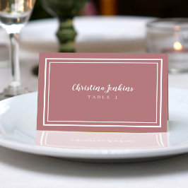 Elegant bröllop Anpassningsbar Gästplatskort Dusty Bordsnummer