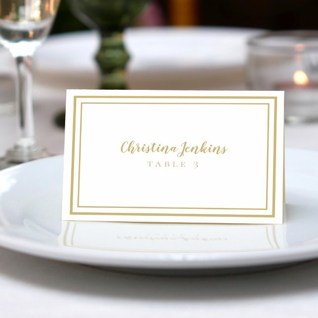 Elegant bröllop Anpassningsbar Gästplatskort Guld  Bordsnummer (Skapare uppladdad)