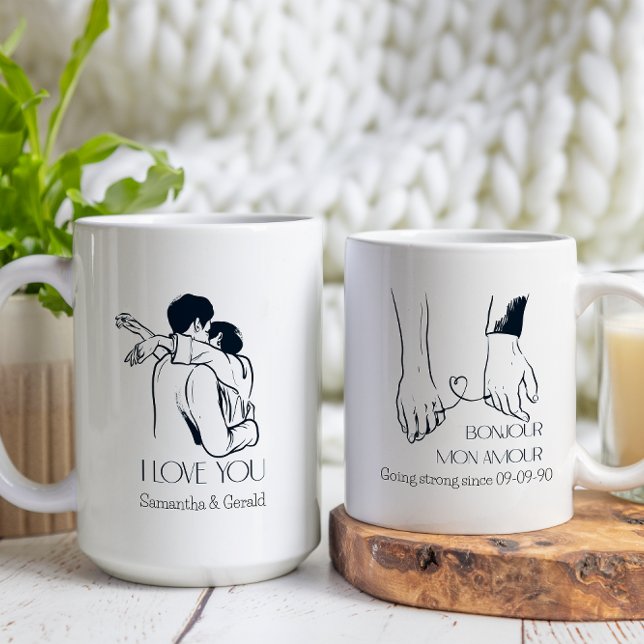Elegant bröllop-årsdagen Valentines day Kärlek Kaffemugg (Skapare uppladdad)