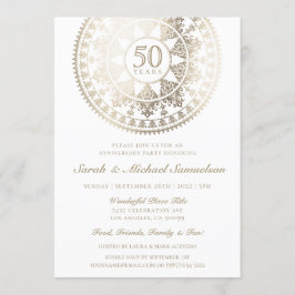Elegant bröllop-årsjubileet - inbjudan till guldbl