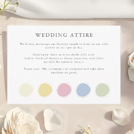 Elegant bröllop Attire Dress Code Färg Palette Tilläggskort
