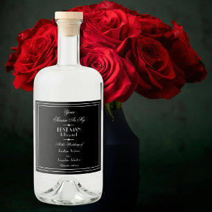 Elegant bröllop blir min bästa man Frieri Spritflaskor Etikett