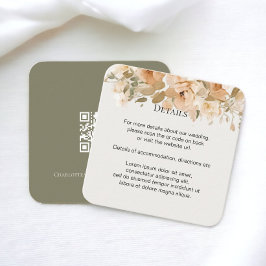 Elegant bröllop Blommigt Muterad Grönt och persika Tilläggskort