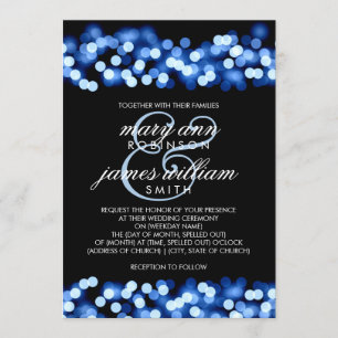 Elegant bröllop Blue Hollywood Glam Inbjudningar