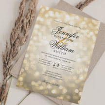 Elegant bröllop Bokeh Ljus Romantic Script Guld