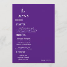 Elegant bröllop Bord Menu