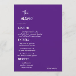 Elegant bröllop Bord Menu Meny