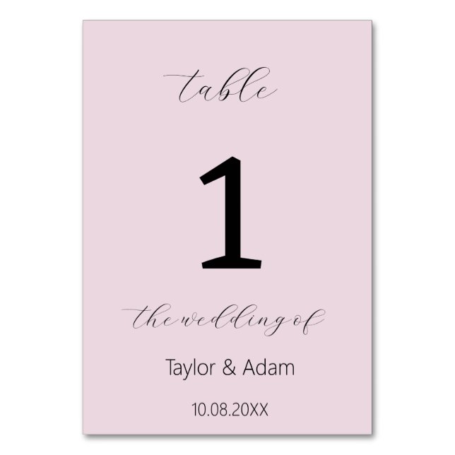 Elegant bröllop bordsnummer (Baksidan)