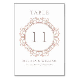 Elegant bröllop bordsnummer