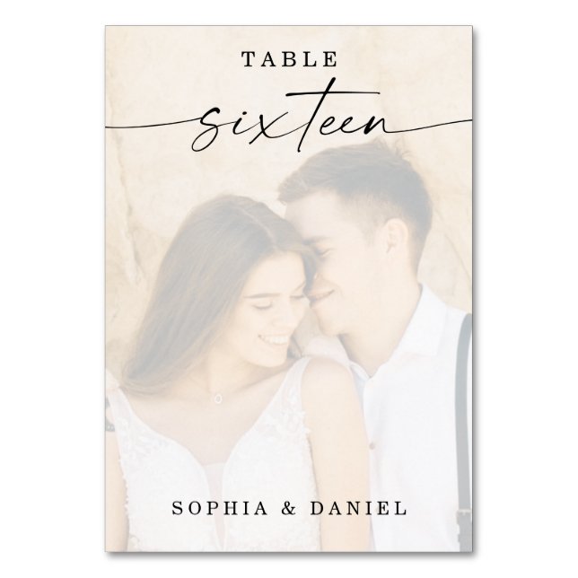 Elegant Bröllop Bordsnummer 16 (Framsidan)
