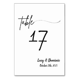 Elegant bröllop Bordsnummer Card