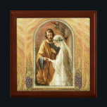 Elegant bröllop Bride and Groom Religiösa  Minnesask<br><div class="desc">Den vackra katolska bilden av den välsignade Jungfru Mary och St. Joseph på deras bröllopsdag.</div>