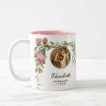 Elegant bröllop Bridesmaid Shower Ro Två-Tonad Mugg<br><div class="desc">Med ett vackert traditionellt katolskt vintage bild i det blå Jungfrun och St. Joseph som utbyter sina vows i bröllop. Bakom denna vackra bild ligger en vacker svag gräns i vintage ro. Bläddra igenom vårt stora urval av samordnande bröllop-essentialer!</div>