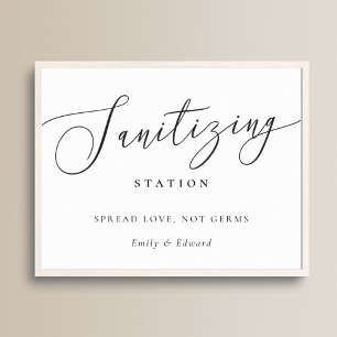 Elegant bröllop brud shower desinfektionsstation poster