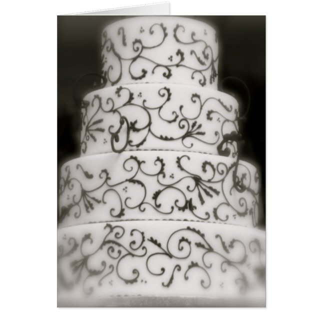 Elegant bröllop Cake Hälsningskort (Framsidan)