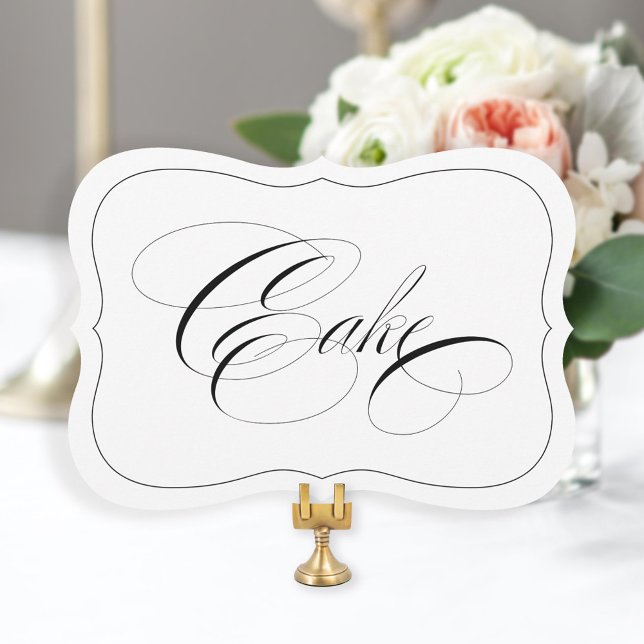 Elegant bröllop Cake Sign Die Clie Black Gräns Inbjudningar (Skapare uppladdad)